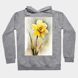 Daffodil watercolor art Hoodie